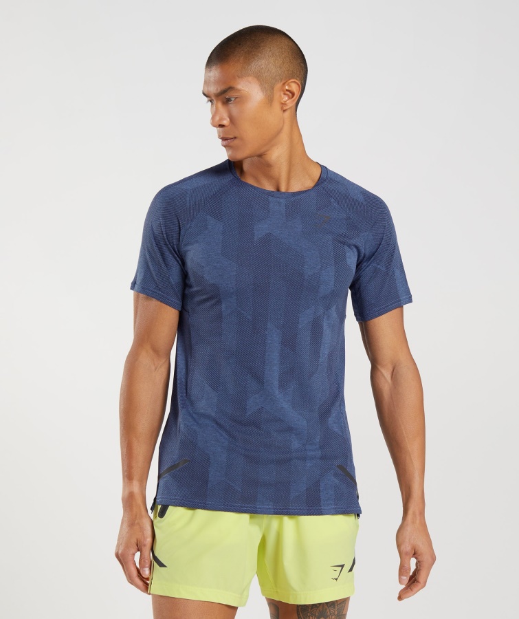 Tricou Apex Onyx Gri-court Albastru Gymshark
