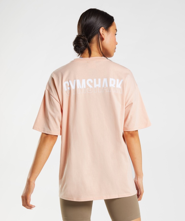 Tricou Supradimensionat Fraction Argila Roz Gymshark