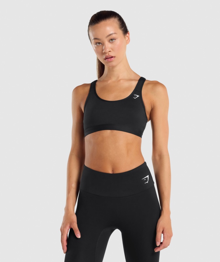 Sutien Sport Negru Gymshark Cu Decolteu Deschis