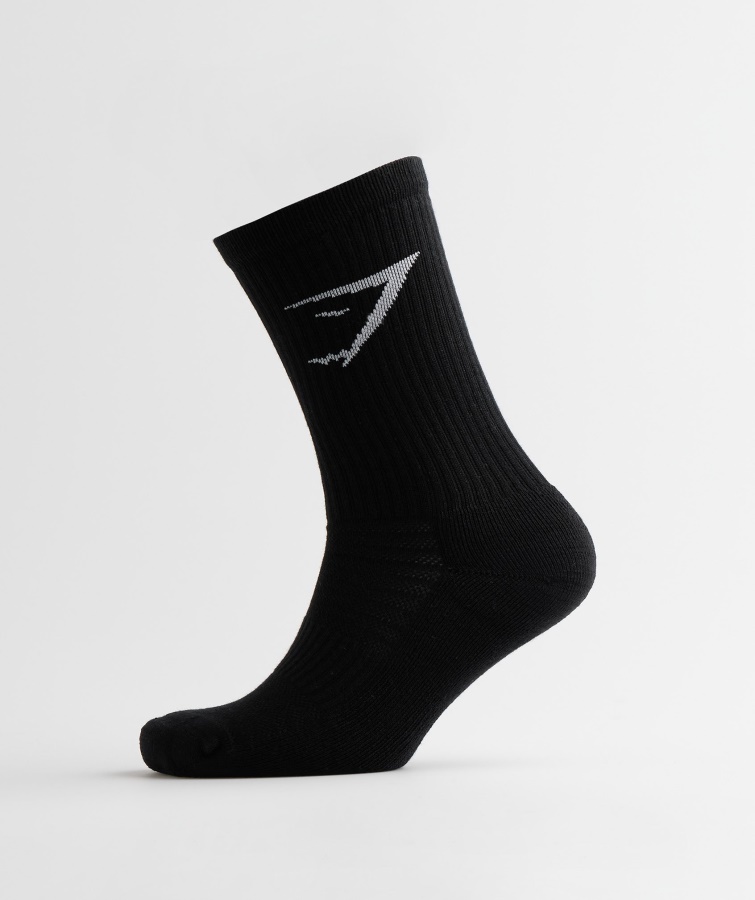 șosete Gymshark Crew 3 Buc Negru