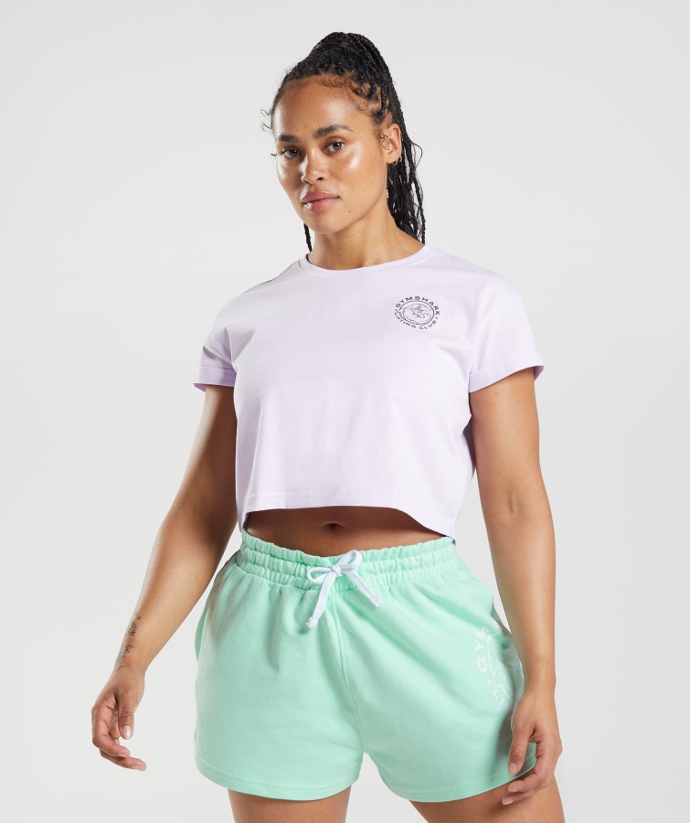 Crop Top Gymshark Legacy Decolorat Liliac