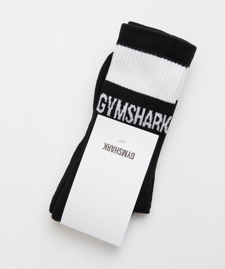 șosete Unice Gymshark Premium Jacquard Alb-negru