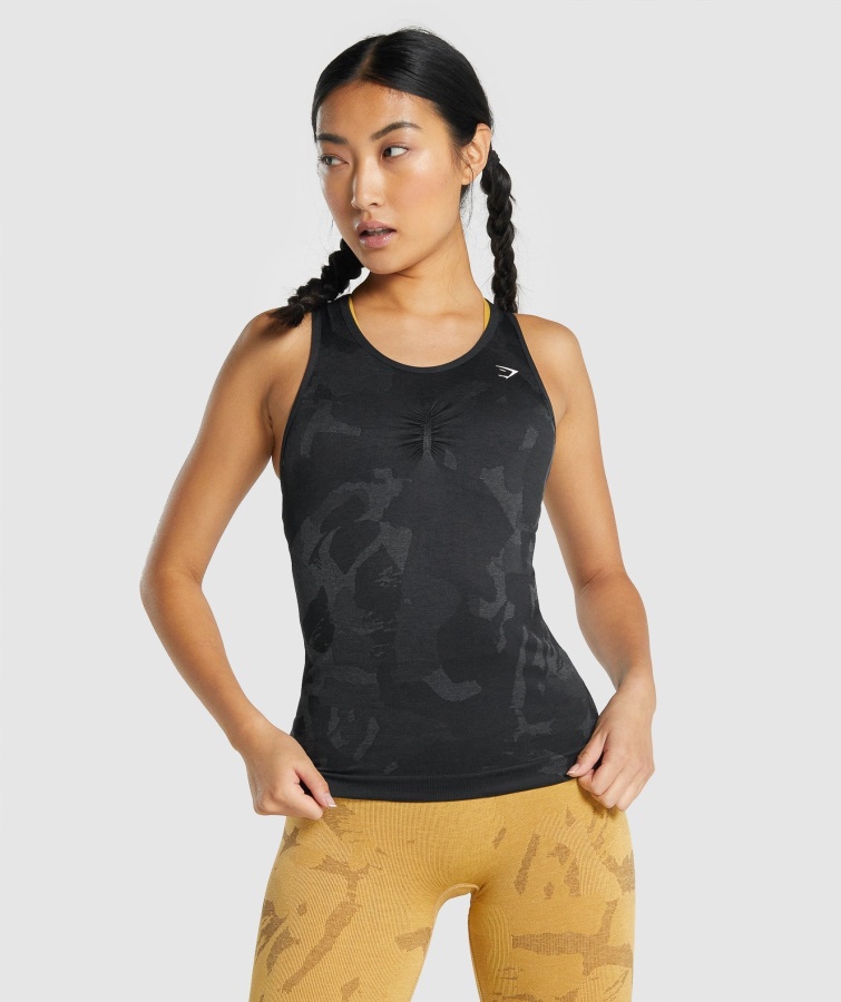 Rezervor Gymshark Savanna-black Adapt Camo Fără Sudură
