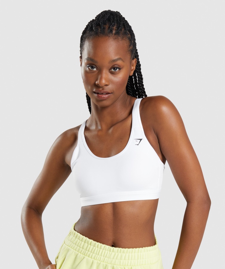 Sutien Sport Gymshark Cu Decolteu Alb