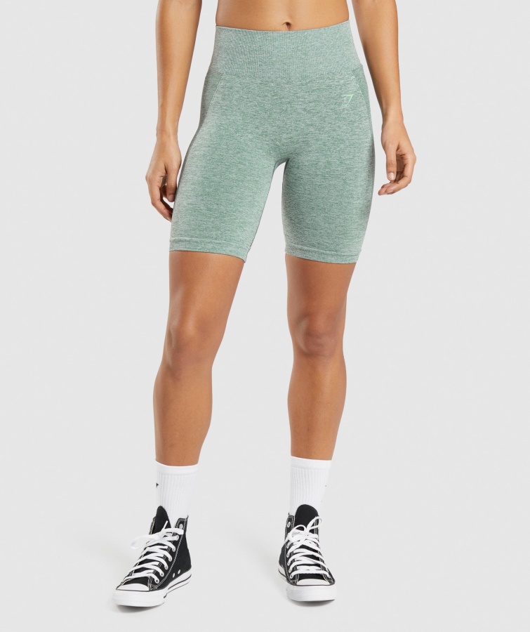 Pantaloni Scurți Pentru Ciclism Gymshark Studio Green Marl Flex