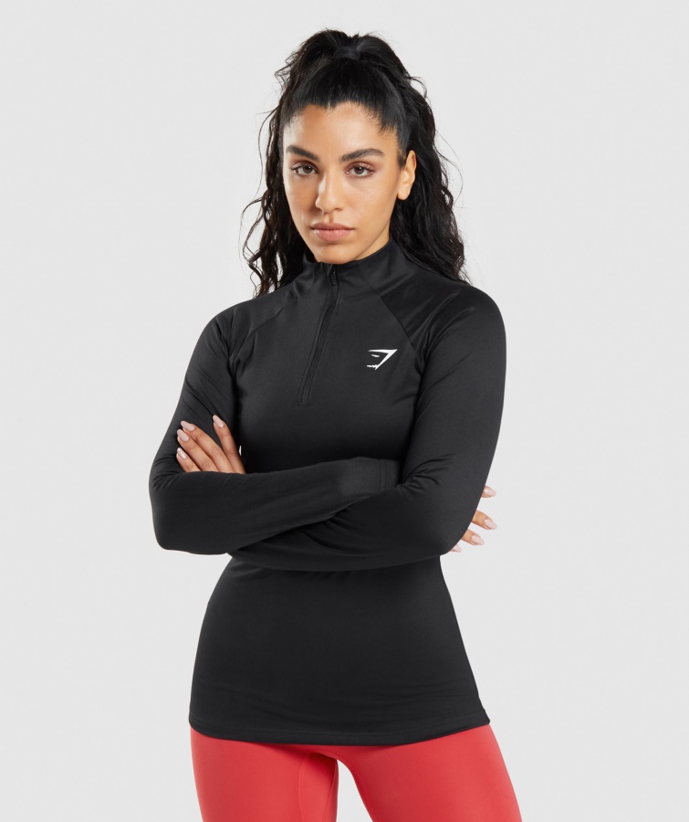 Gymshark Antrenament 1-4 Fermoar Negru