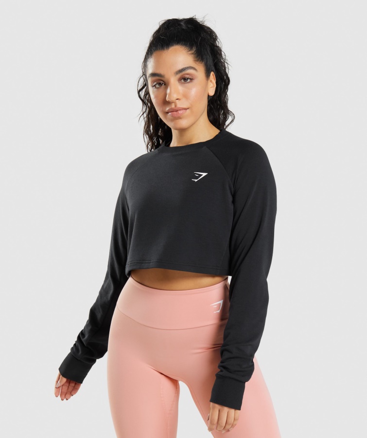 Pulover Decupat Gymshark Training Negru