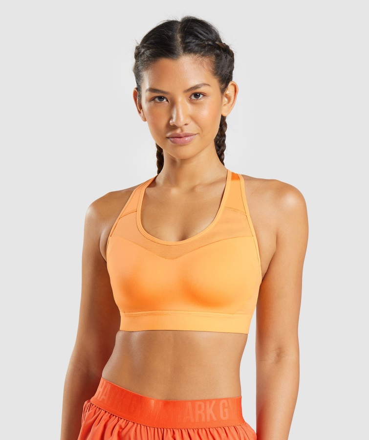 Sutien Sport Spate Deschis Caise Portocaliu Gymshark