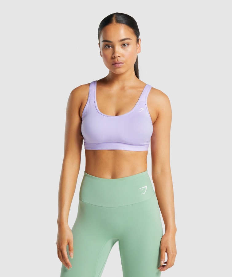 Sutien Sport Cu Decolteu Deschis Gymshark Violet Deschis