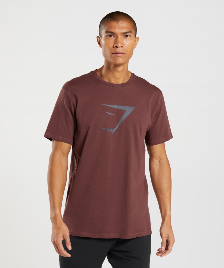 Tricou Umplut Cu Cap De Rechin Cherry Brown Gymshark