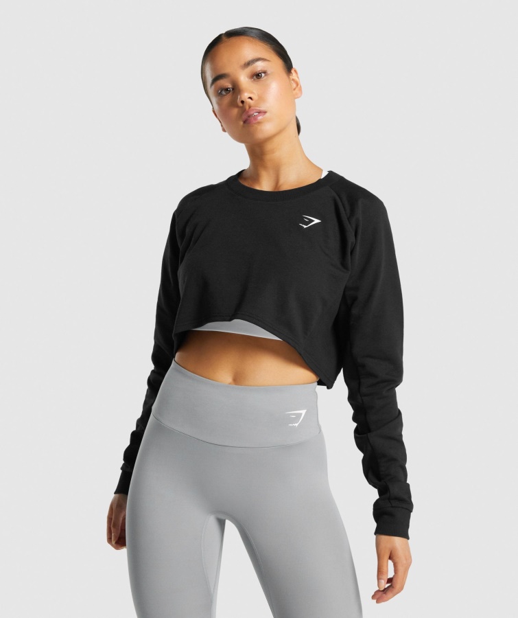 Pulover Decupat Antrenament Gymshark Negru