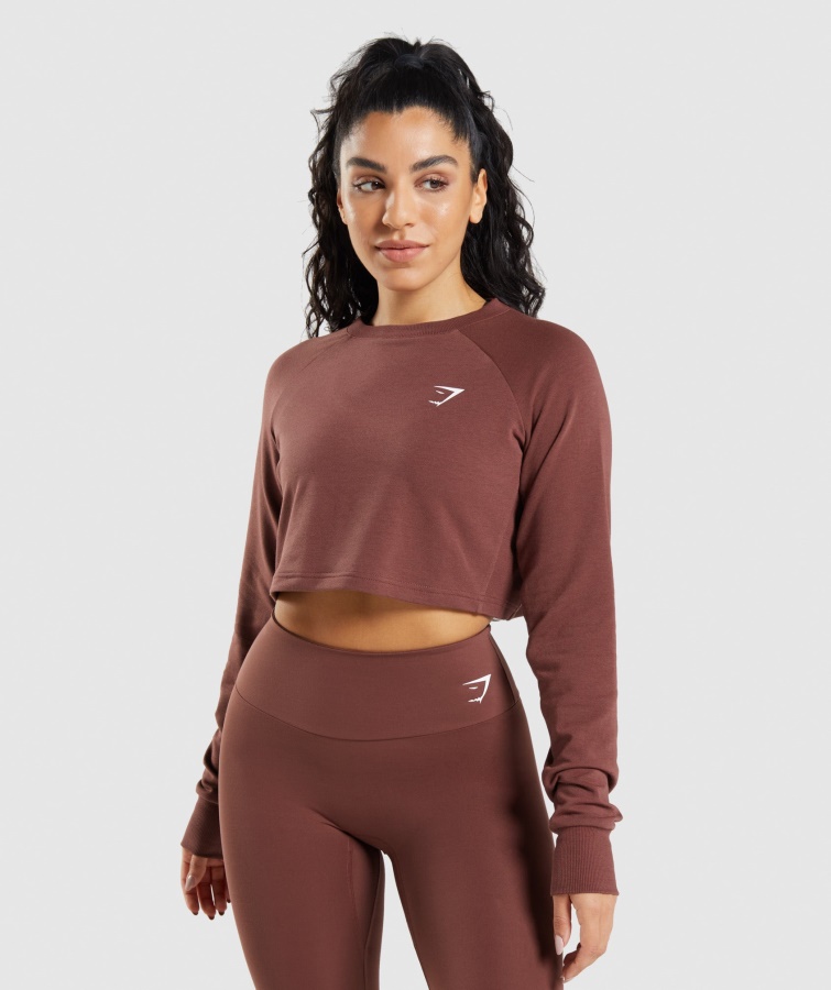 Pulover Decupat Antrenament Cherry Brown Gymshark