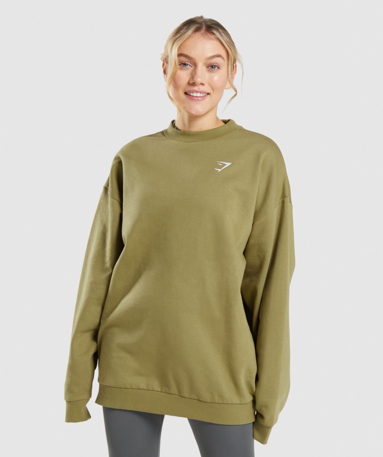 Hanorac Supradimensionat De Antrenament Griffin Green Gymshark